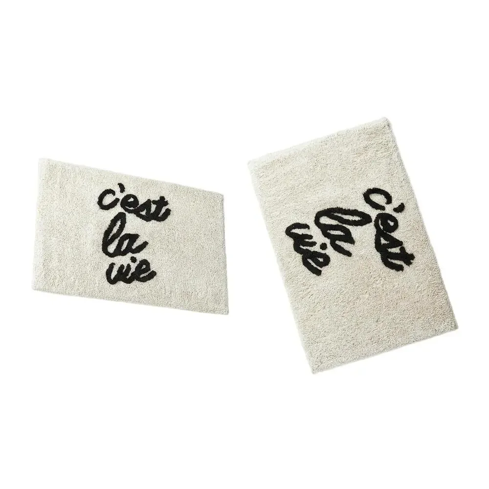 Set of 2 C'est la Vie Bath Mat | Soft Bathroom Rug | 20